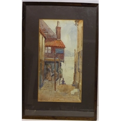  Tin Ghaut Whitby, watercolour signed and dated 1924 by William Ralph Burrows (British 1858-1946), 36cm x 19cm  