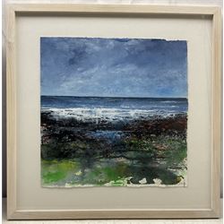 John Thornton (Northern British 1944-): 'Rock Pools - Low Tide', mixed media signed, titled and signed verso 39cm x 39cm