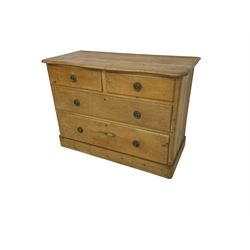 Pine chest, two short over two long drawers