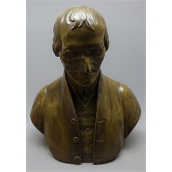  Large 19th century bronzed head and shoulder bust of Wellington, inscribed verso E. Smith Sept. 18?0 H53cm  