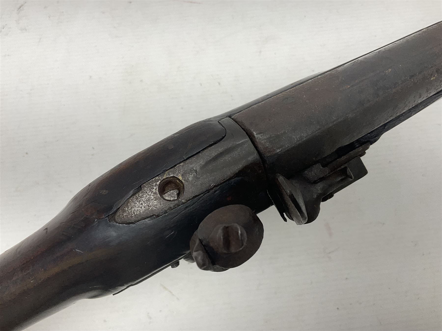 Early 19th century flintlock single barrel sporting gun by Johnston, approximately 14-bore, with 94cm(37