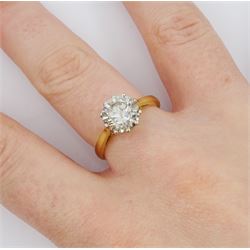 18ct gold single stone round brilliant cut diamond ring, Birmingham 1994, diamond approx 1.90 carat