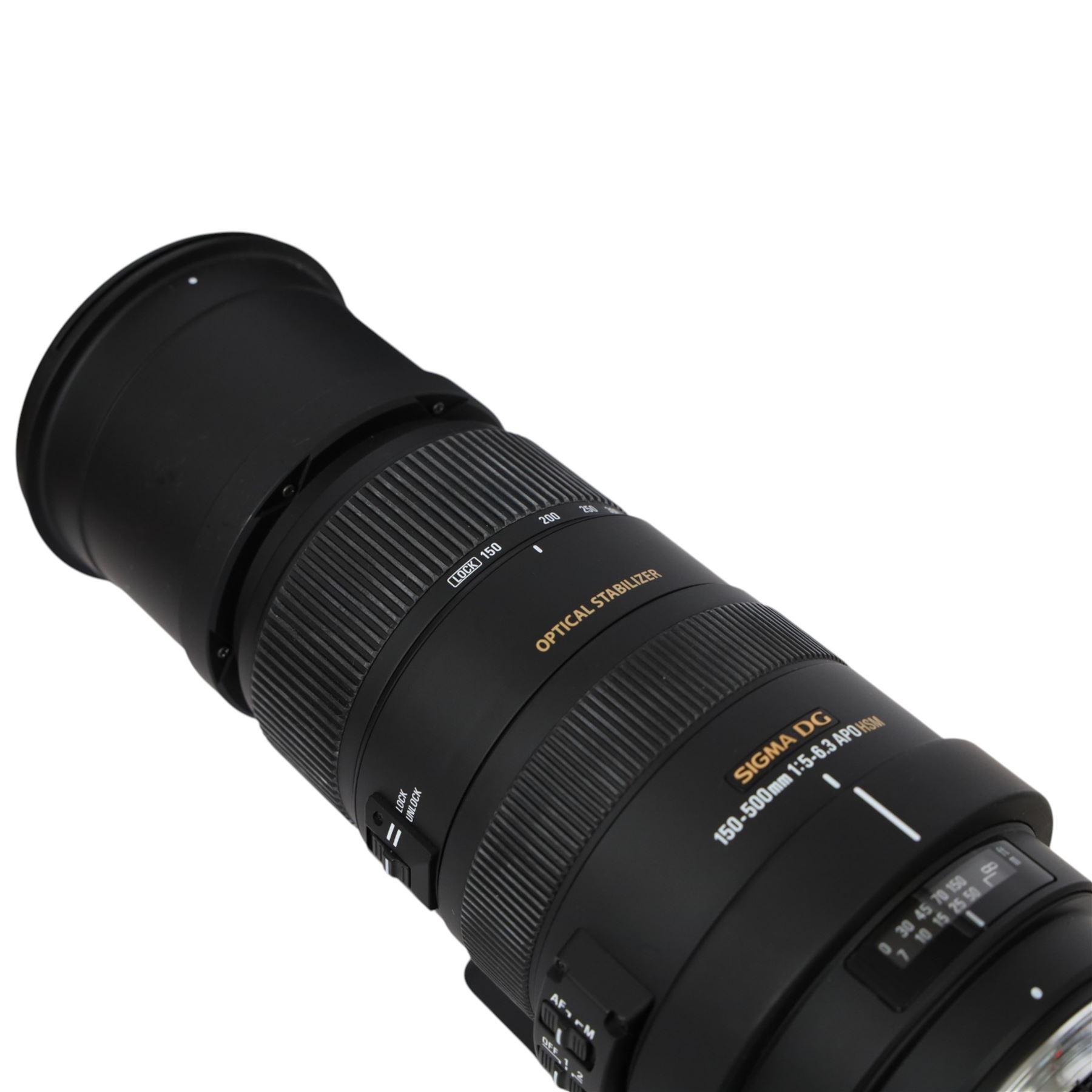 Sigma DG 150-500mm 1:5-6.3 APO HSM lens, in soft carry case