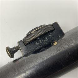 Oigee Berlin Gnomet 2.5x telescopic sight with adjustable quick detachable mounts and picket post graticule; retailers marks for Alex Henry & Co 22 Frederick Street Edinburgh No.6733 L23cm