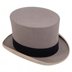 Scott & Co top hat, together with  bowler hat, two shooting sticks, WWII rubber long coat, two riding show jackets and other collectable items 