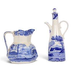Spode Italian pattern dinnerware, including oil pot, two serving dishes, jug etc
