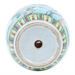 Ginger jar, decorated with birds amongst blossoming branches, H18cm