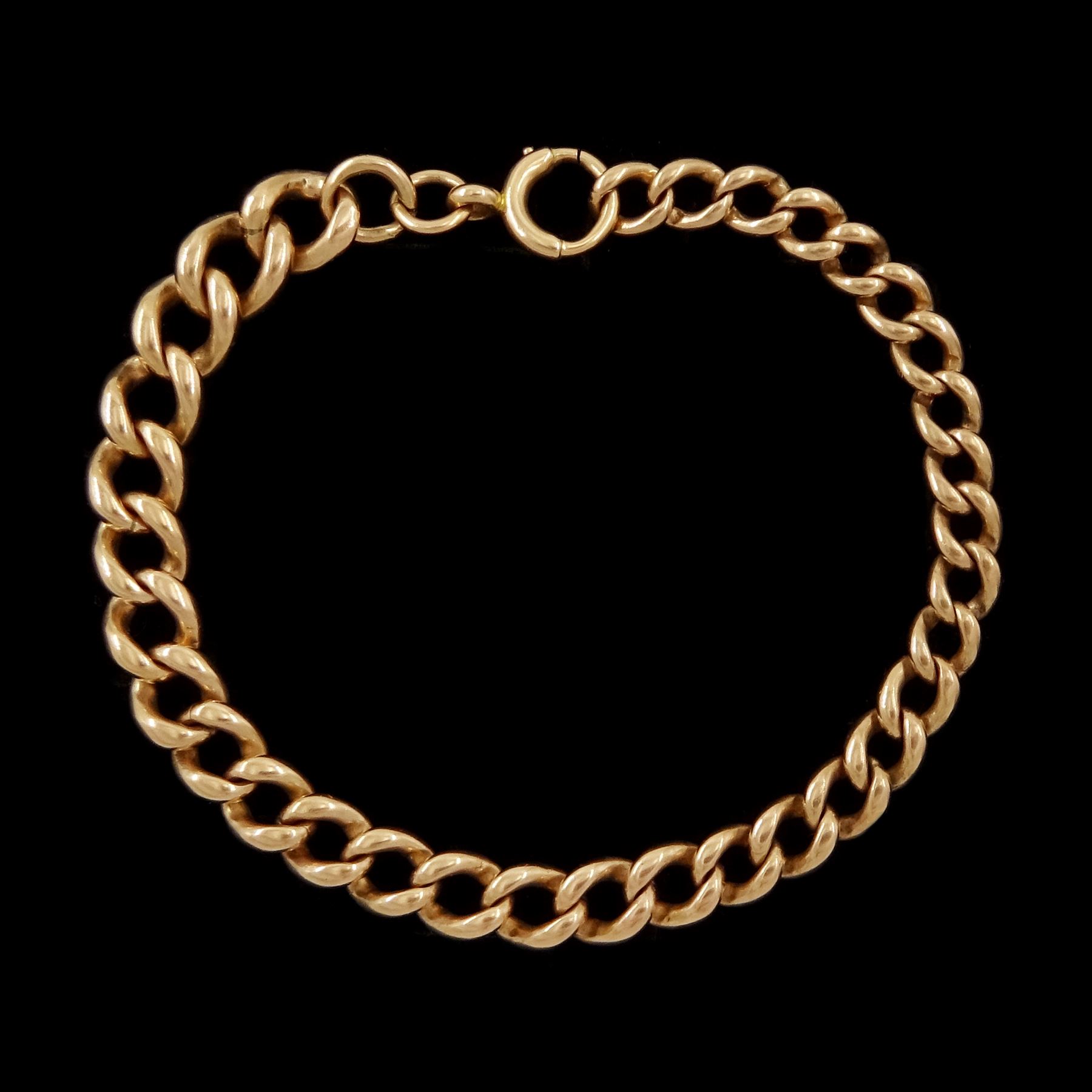 Early 20th century 9ct rose gold graduating curb link bracelet