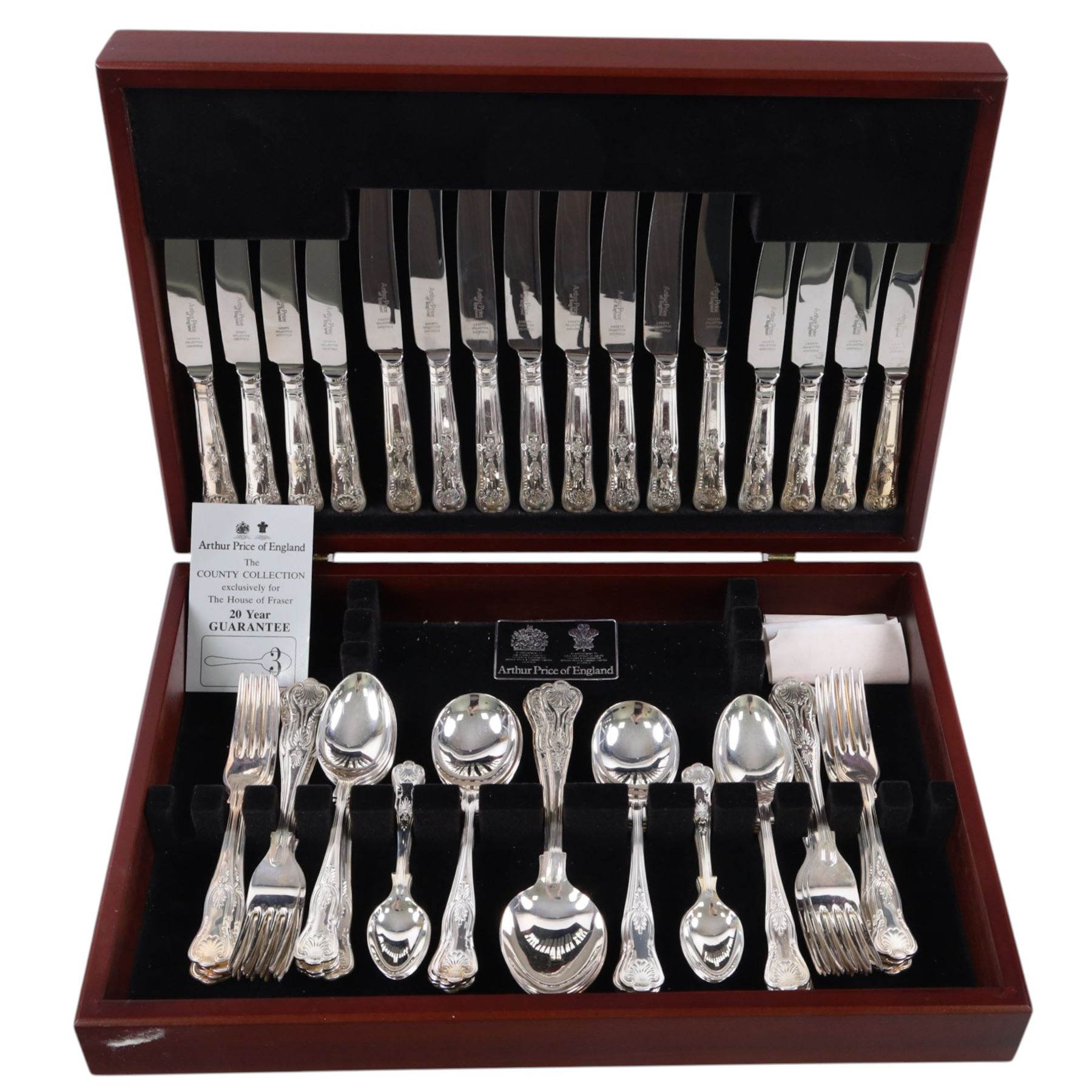Arthur Price canteen of King's pattern cutlery