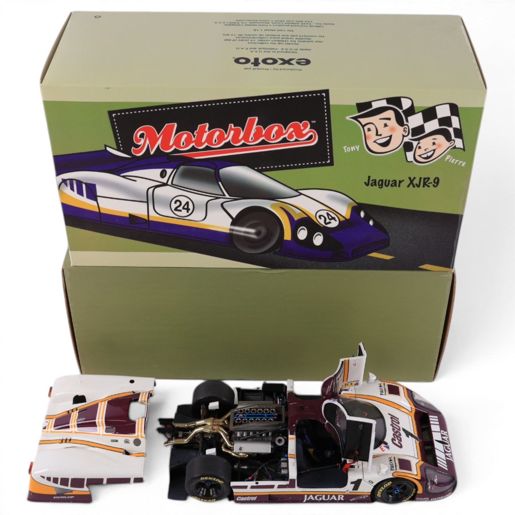Motorbox Exoto 1988 Jaguar XJR-9LM #1 Le Mans 24 Hours car driven by Martin Brundle/John Nielsen, boxed