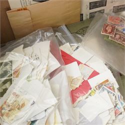 O'Brien 10/- note, English, Scottish and other bank notes, stamp albums and loose stamps