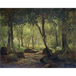 William Ashton (British 1853-1927): Forest Scene, oil on panel signed 27cm x 34cm