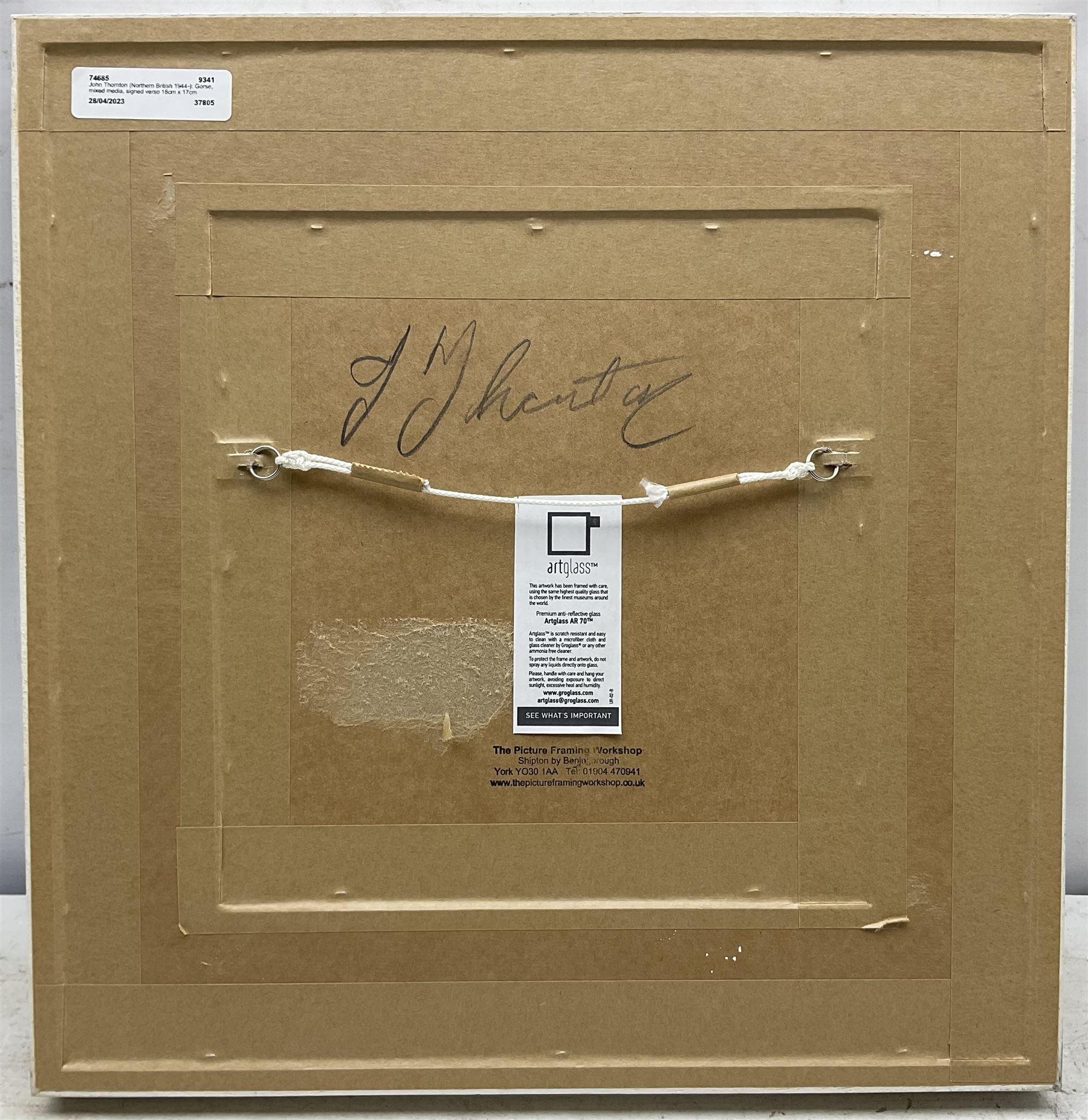 John Thornton (Northern British 1944-): Gorse, mixed media signed with initials, further signed verso 18cm x 17cm 