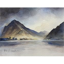 Peter Graham Wood (Yorkshire 1941-): 'Fleetwith Pike - Buttermere Cumbria', watercolour signed, titled verso 20cm x 26cm 