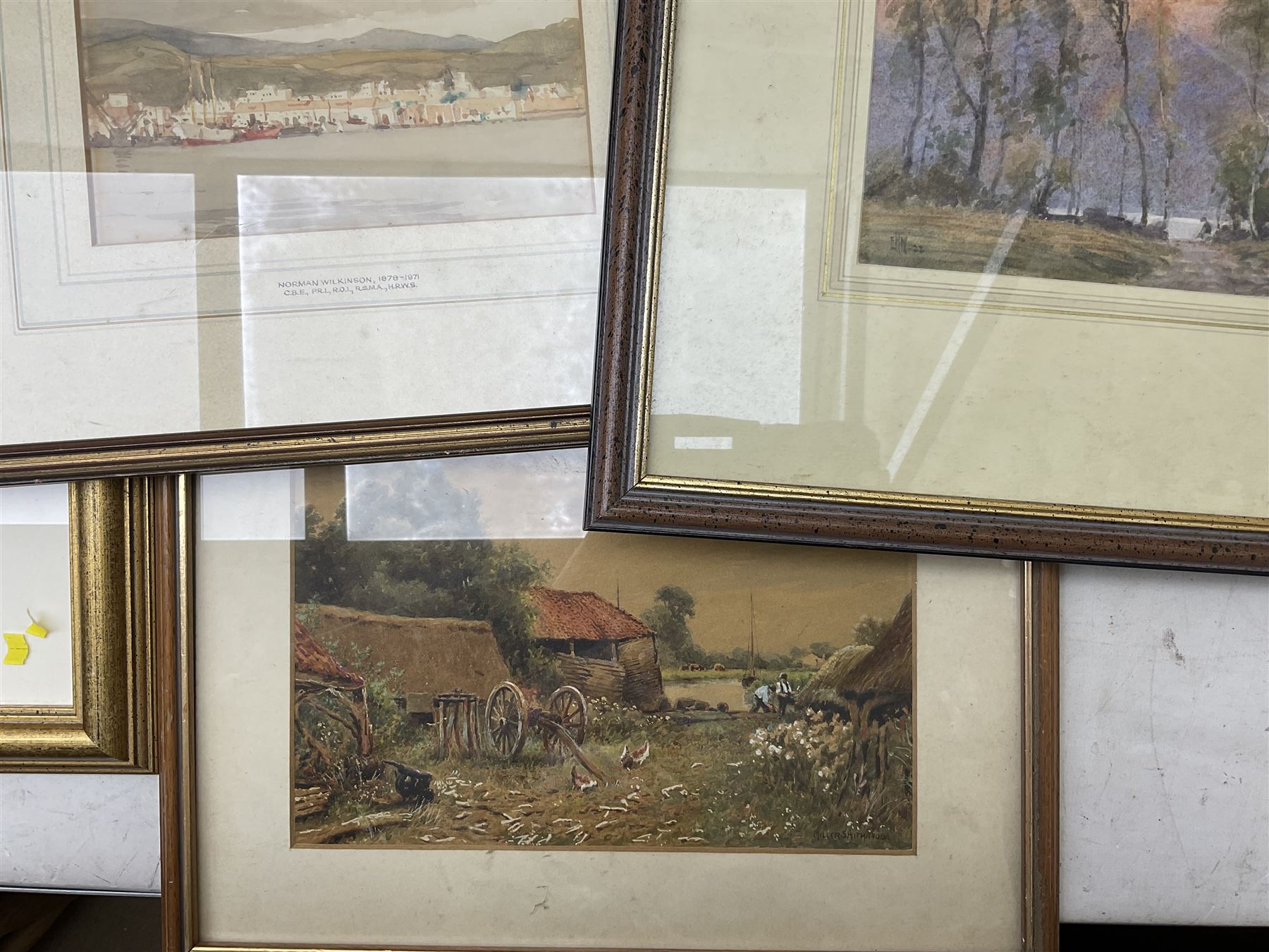 Collection of original watercolours, artists to include Joseph Haslam Hawkswoth (British 1827-1908), Norman Wilkinson, Moffat Peter Lindner (British 1852-1949), Albert Charles Dodds, Miller Smith etc (13)