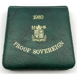 Queen Elizabeth II 1980 gold proof full sovereign, cased with certificate