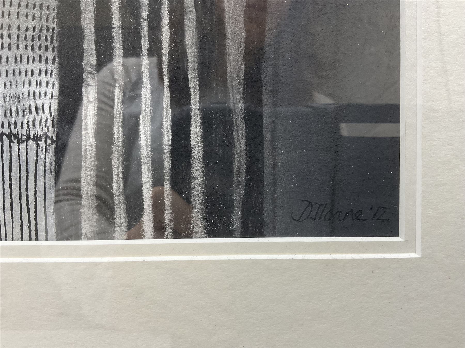 Debbie Loane (Northern British Contemporary): 'A Landscape at Work', mixed media, signed titled and dated 2012 verso 34cm x 34cm 