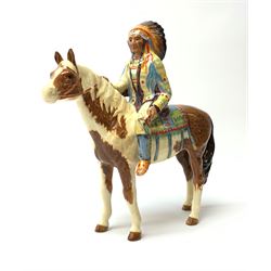 A Beswick Native American on horseback, 