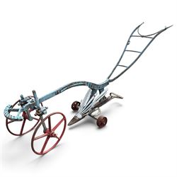 J. & F. Howard Ltd., Bedford - late 19th/early 20th century blue-painted cast iron horse-d...