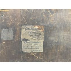 George F. Glennie (British fl.1861-1882): 'Coast Nr. Rye' & 'Pett Level Sussex',  pair monochrome watercolours signed and dated 1875, original title labels verso 24cm x 49cm (2)
