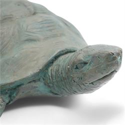 Bronze modelled as a tortoise, W36cm 