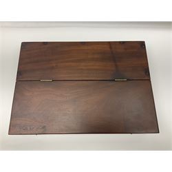 Late 19th/early 20th century clavier muet - mahogany cased mute keybpard with hinged lid L41cm