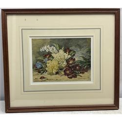 Annie Mary Youngman (British 1860-1919): Still Life with Forget-me-nots, watercolour signed twice and dated 1881, 14.5cm x 20cm