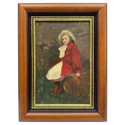 Frederick (Fred) Appleyard (British 1874-1963): Full Length Portrait of 'Cissie Pugh', oil on board unsigned, label verso 26cm x 17cm 
Provenance: Dee, Atkinson & Harrison 29th November 2013 Lot 591