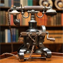 Early 20th century L M Ericsson & Co Skeletal table telephone, the earpiece impressed No.2...