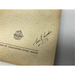 Set of six 1938 German booklets by Terramare Publications comprising No.1 Adolf Hitler by Philip Bouhler, No.2 German Political Profiles by Hans Heinz Sadila-Mantau, No.3 Versailles in Liquidation by Friedrich Grimm, No.4 German Law and Legislation by Erich Schinnerer, No.5 German Labour Service by Fritz Edel and No.6 Social Welfare in Germany by Werner Reher; some illustrated; all with English text (6)