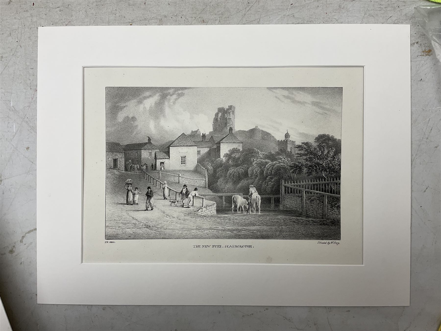 Francis Nicholson (British 1753-1844): 'Series of Six Views of Scarborough and its Vicinity', set of five mounted lithographs pub. 1824, in Solander box 16cm x 26cm (5)