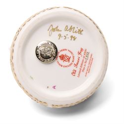 Five Royal Crown Derby paperweights Rowsley Rabbit limited edition 492/500 with certificate, Stoney Middleton  Squirrel, Old Imari Frog limited edition 1512/4500 with certificate, Debenhams Squirrel, and Mole all with silver stoppers
