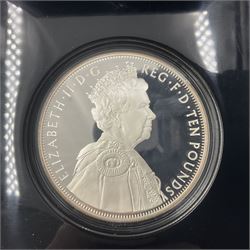 The Royal Mint United Kingdom 2012 'The Queen's Diamond Jubilee' fine silver proof five ounce ten pounds coin, numbered 1508 of a limited mintage of 1952, cased with certificate