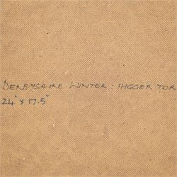 William Burns (Northern British 1923-2010): 'Derbyshire Winter - Higger Tor', oil on board signed, inscribed verso 45cm x 61cm (unframed)