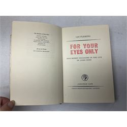 Eight Ian Fleming James Bond first editions - For Your Eyes Only. 1960; The Spy Who Loved Me. 1962; On Her Majesty's Secret Service. 1963; The Man With The Golden Gun. 1965; Octopussy and The Living Daylights. 1966; all with dust-jackets; Goldfinger. 1959; and Thunderball. 1961; together with Kingsley Amis: The James Bond Dossier. 1965. First edition with dustjacket (8)