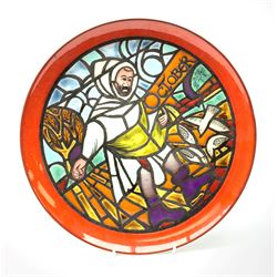 Poole Pottery Medieval Calendar plate 'October' issued 1975, designed by Tony Morris, limited edition number 518/1000