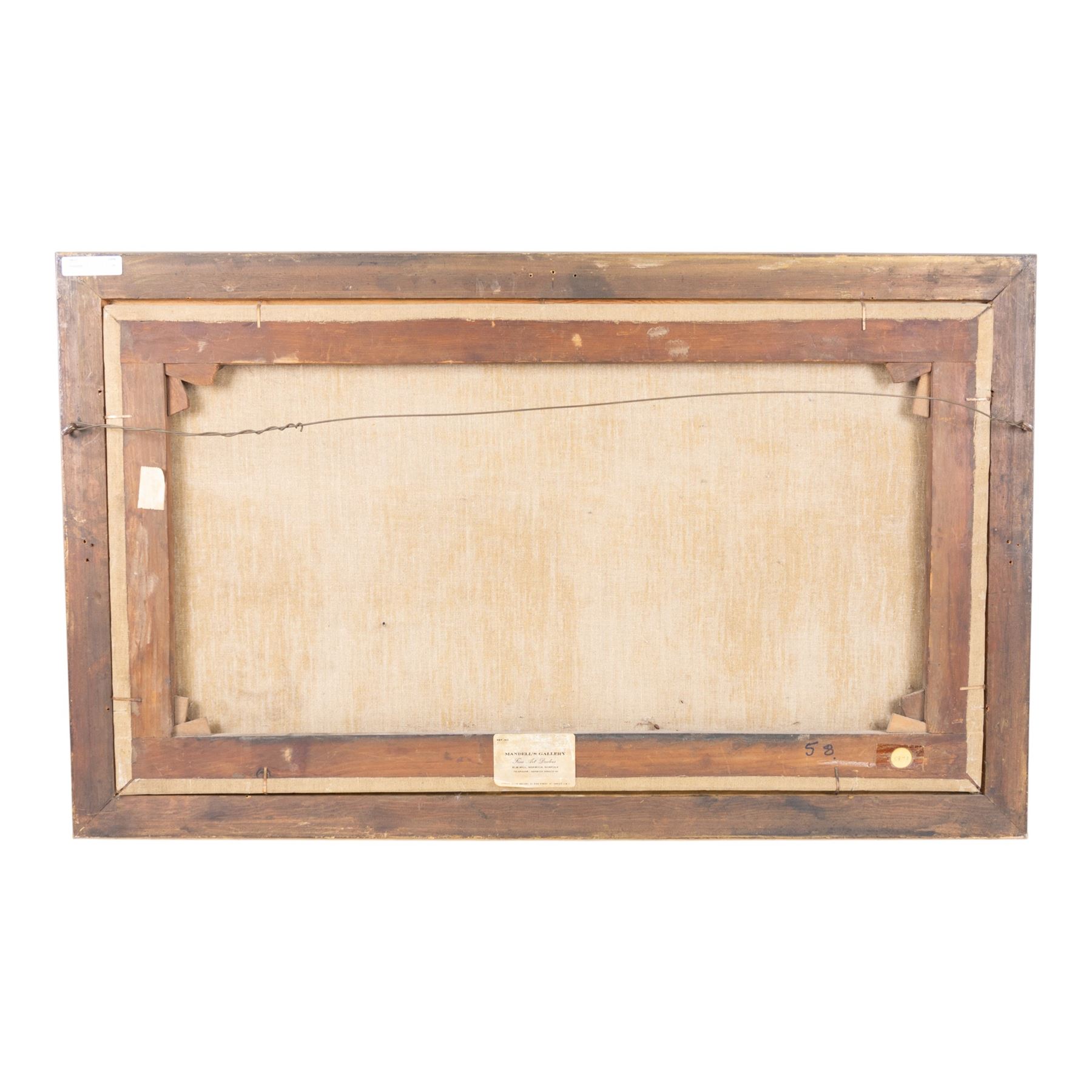 William Anslow Thornley (British fl.1858-1898): Shipping off Tynemouth, oil on canvas signed with pseudonym 'C Thornbery' 44cm x 80cm 
Provenance: with the Mandell Gallery, Norwich, label verso