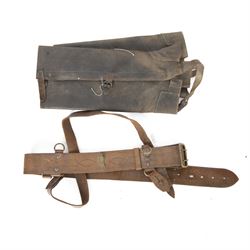 1940 French 6th Genie (engineers) officer's tunic, together with pair of M16 leather Jambieres D'Hommes officers gaiters and French Sam Browne style belt and cross strap 