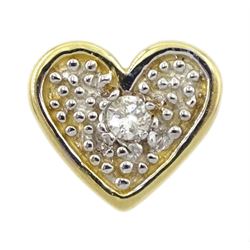 14ct gold diamond heart shaped pendant