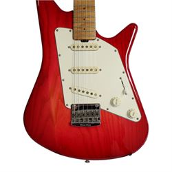 Ernie Ball Music Man Albert Lee signature guitar in pink burst finish, circa 1993, serial no. 94557, L92cm, in fitted hard case