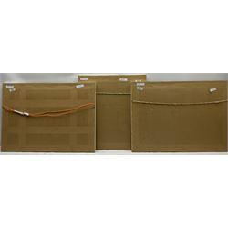 Norman Jackson (British 20th century): Sunset Lake Landscape and Flatland Landscape with Hilly Scene, pair watercolours together with a smaller by the same hand, signed max 31cm x 51cm (3)