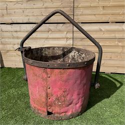 19th century large riveted steel smelting pot crucible  - THIS LOT IS TO BE COLLECTED BY APPOINTMENT FROM DUGGLEBY STORAGE, GREAT HILL, EASTFIELD, SCARBOROUGH, YO11 3TX