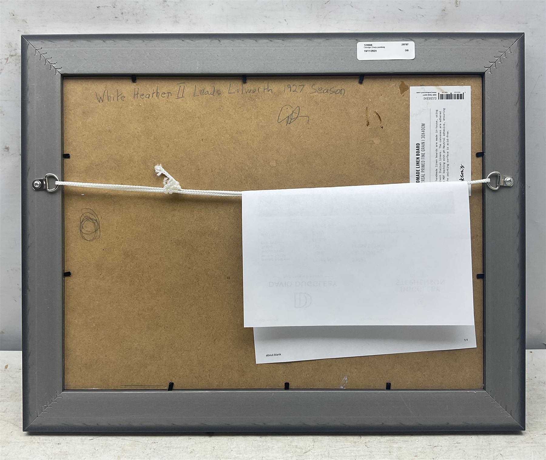 George Drury (British 1950-): 'White Heather II Leads Lulworth - 1927 Season', oil on board signed, titled verso 28cm x 38cm 