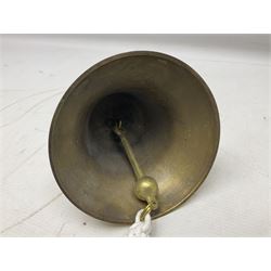 Wall hung brass bell with clapper, D15cm