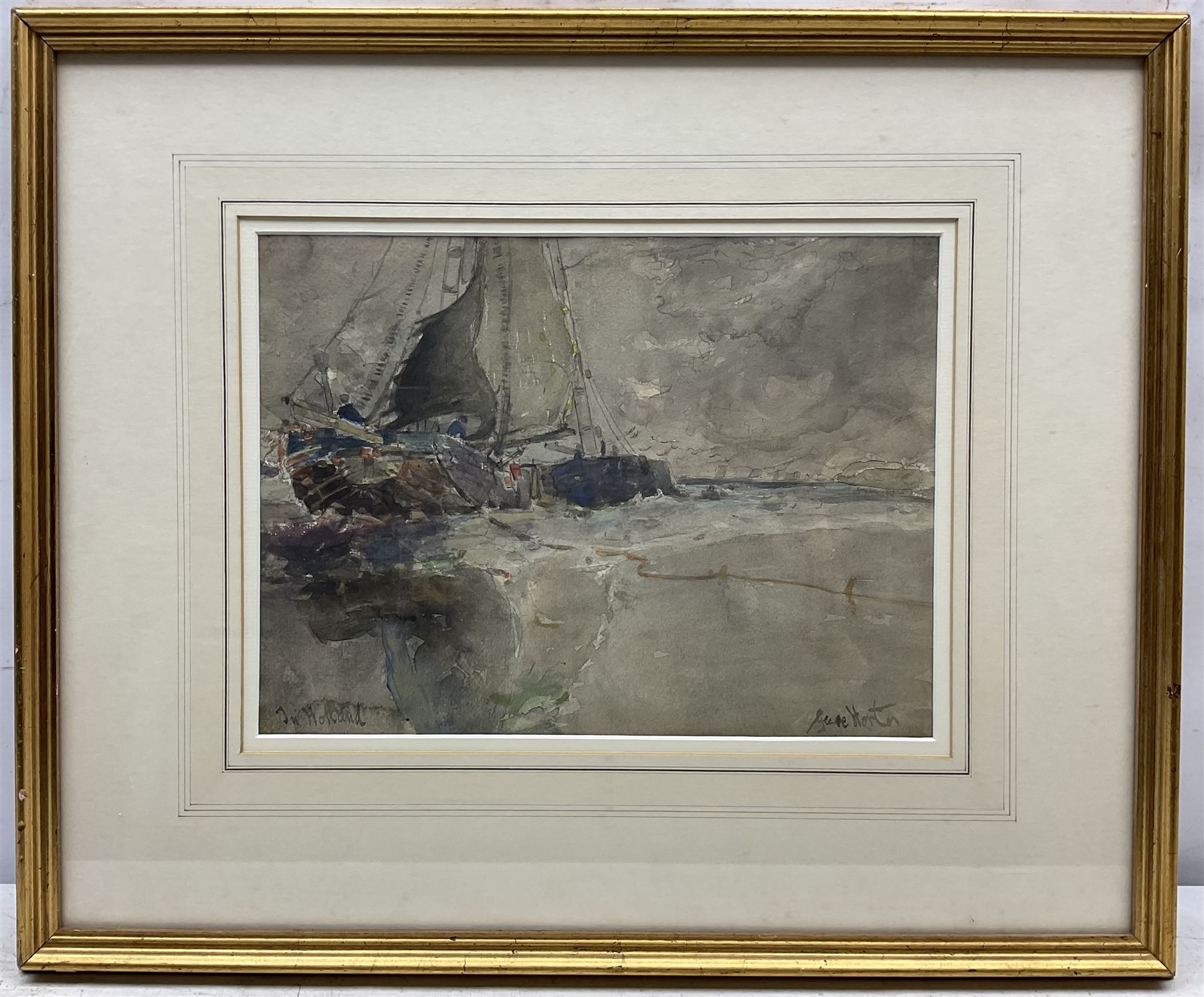 George Edward Horton (Newcastle 1859-1950): 'In Holland', watercolour signed and titled 24cm x 33cm