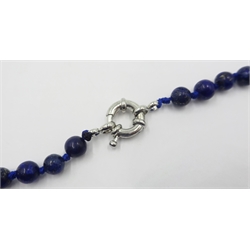  Graduating lapis lazuli bead necklace max bead width 1.6cm  