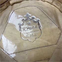 WW2 German Political Leaders brown cloth visor cap with metal insignia; labelled K. Hartel Weiden