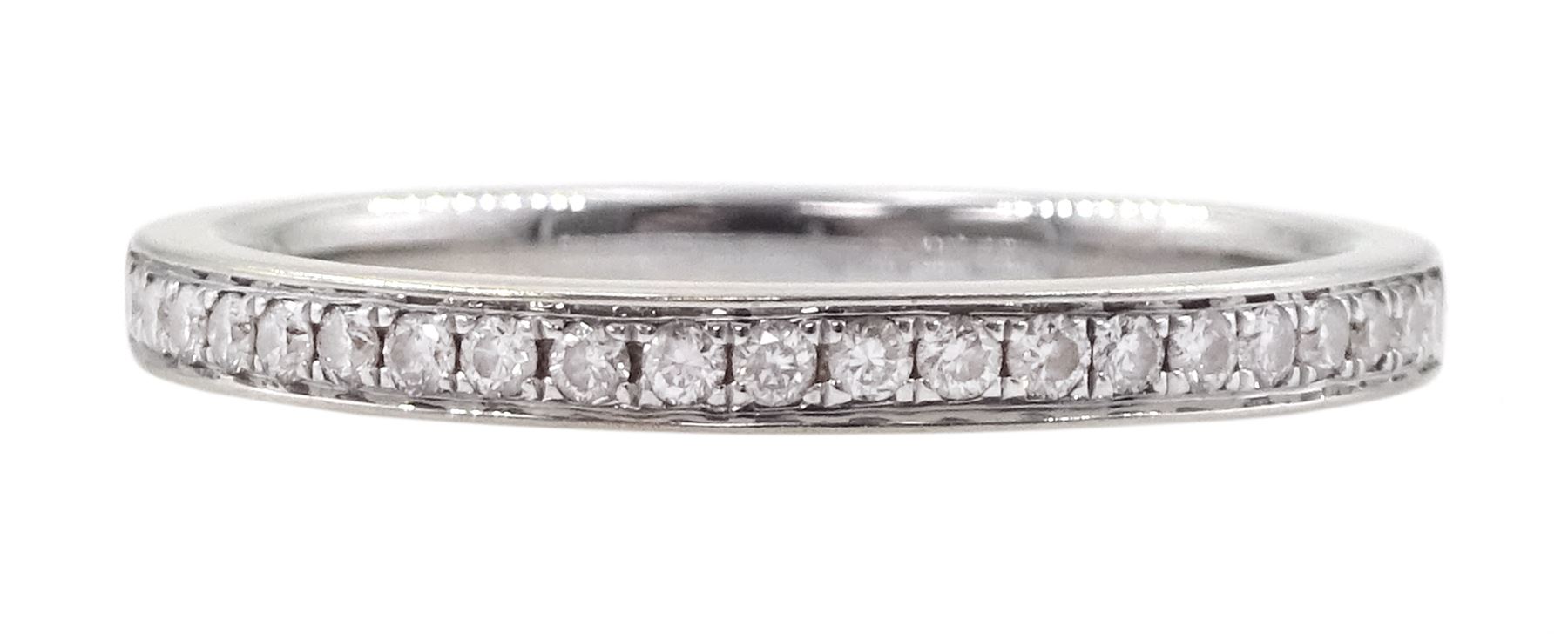18ct white gold channel set diamond half eternity ring, London 2014