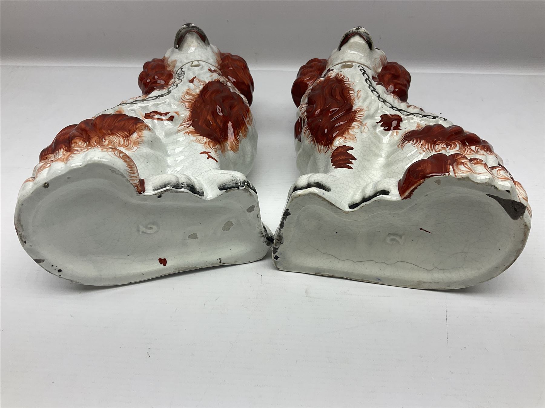 Pair Staffordshire style dogs, H26cm