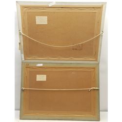 A E Duffill (British 20th century): 'The Old Forge at Twilight' and 'The Reaper', pair oils on board signed, labelled verso 39cm x 60cm (2)